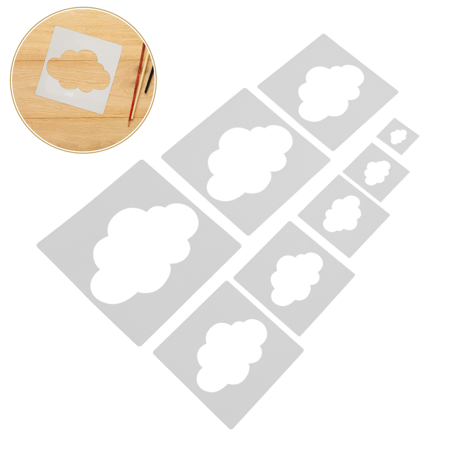Photography Model - 8Pcs Plastic Cloud Stencil Templates Reusable