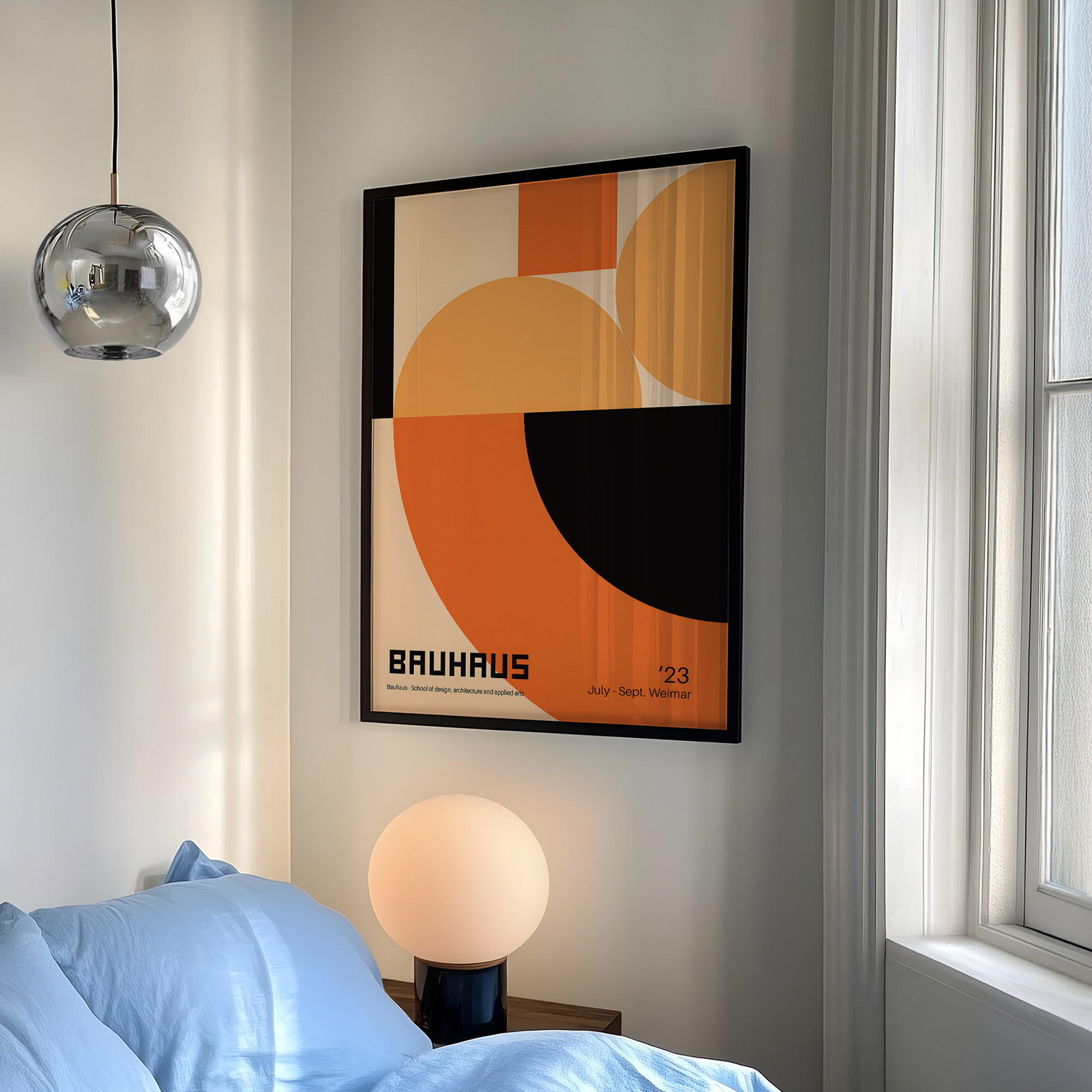 Photography Pose - Modern Geometry Bauhaus School Orange Wall