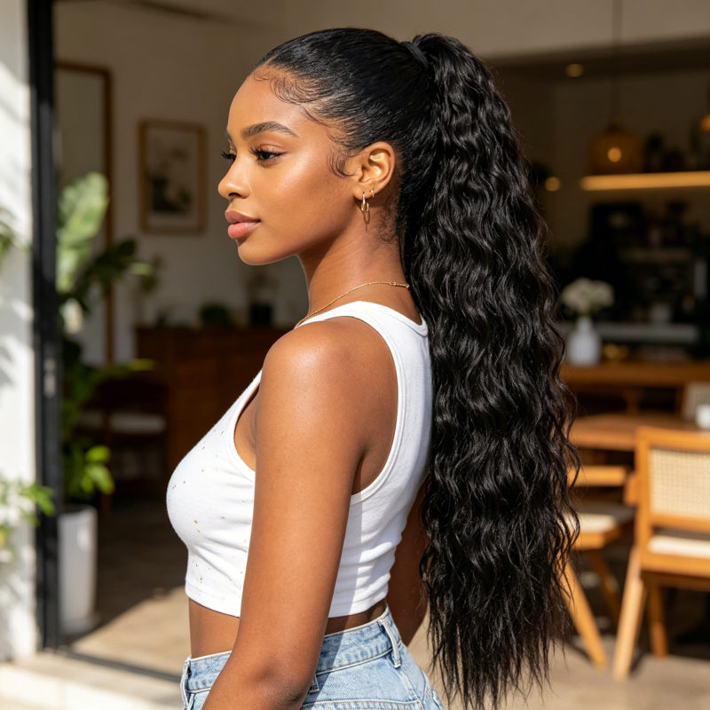 Photography Date - 55cm / 21.6inch Water Wave Curly