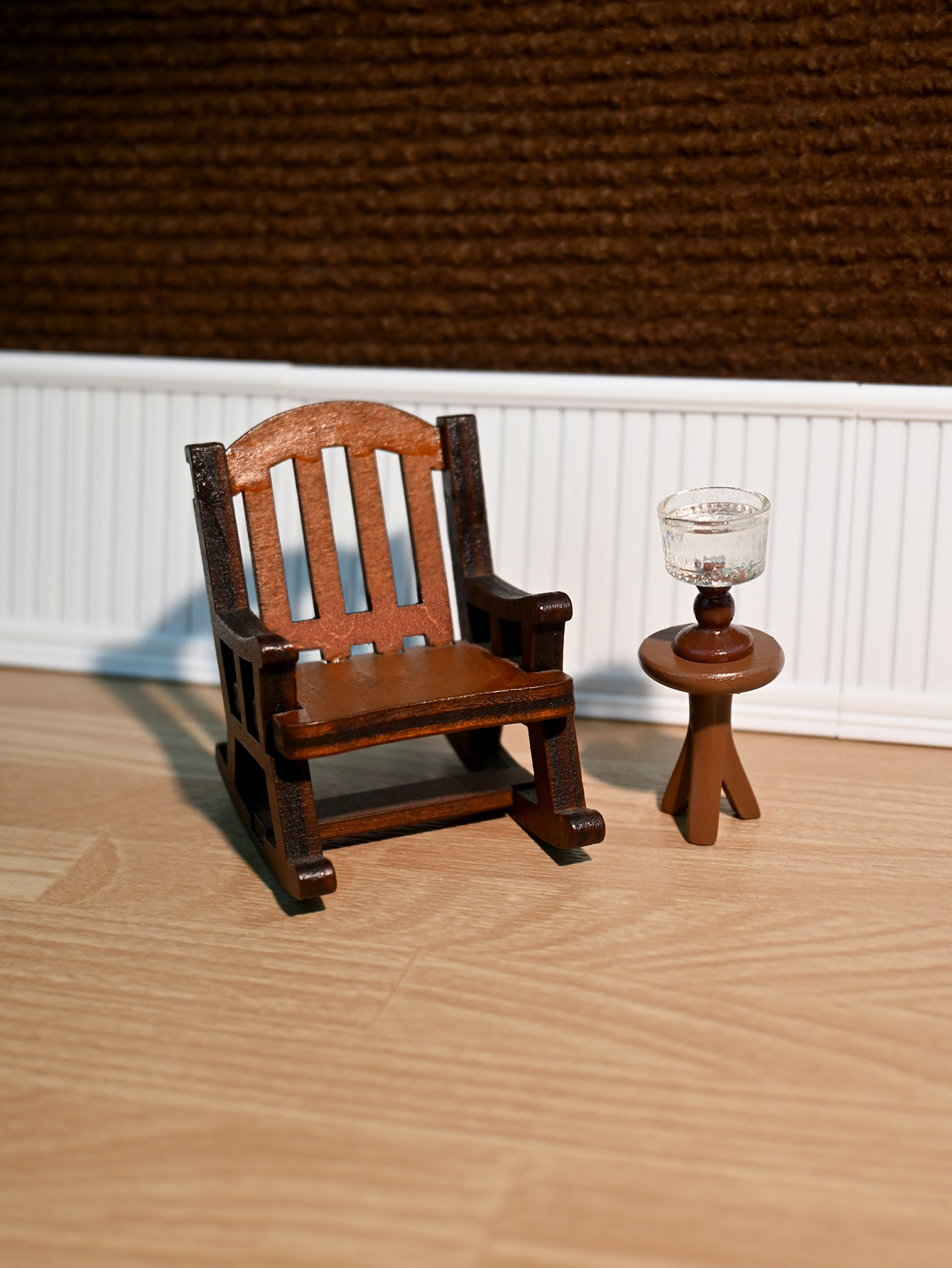 Photography Model - Miniature Rocking Chair, Miniature Desk Lamp,