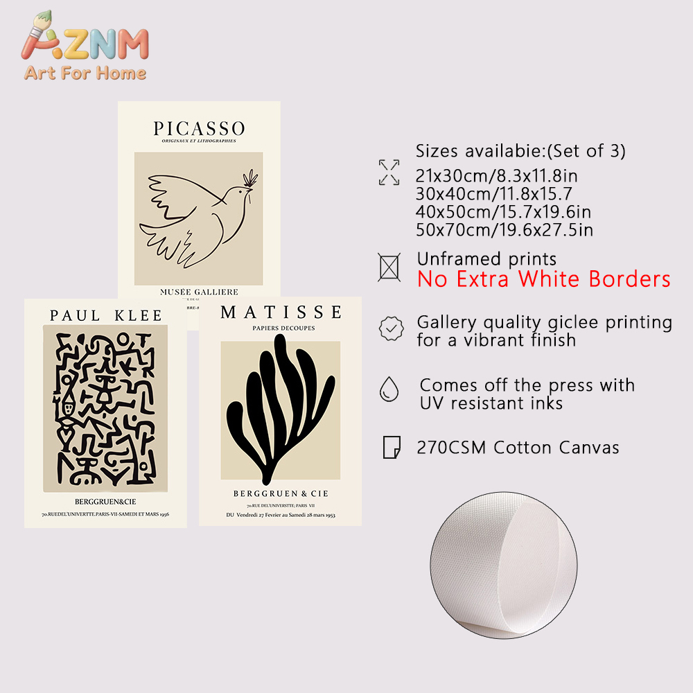 3PCS Matisse Picasso Paul Klee - đánh giá và giá Photography Pose