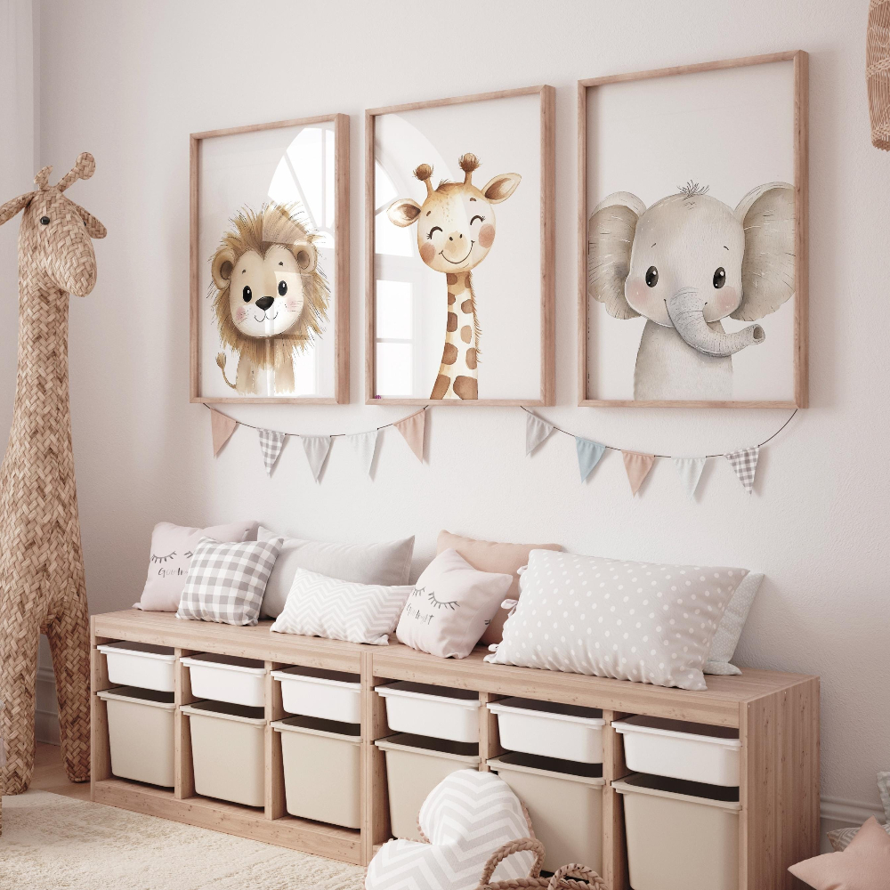 3pcs Safari Animal Nursery Pri - đánh giá và giá Photography Pose