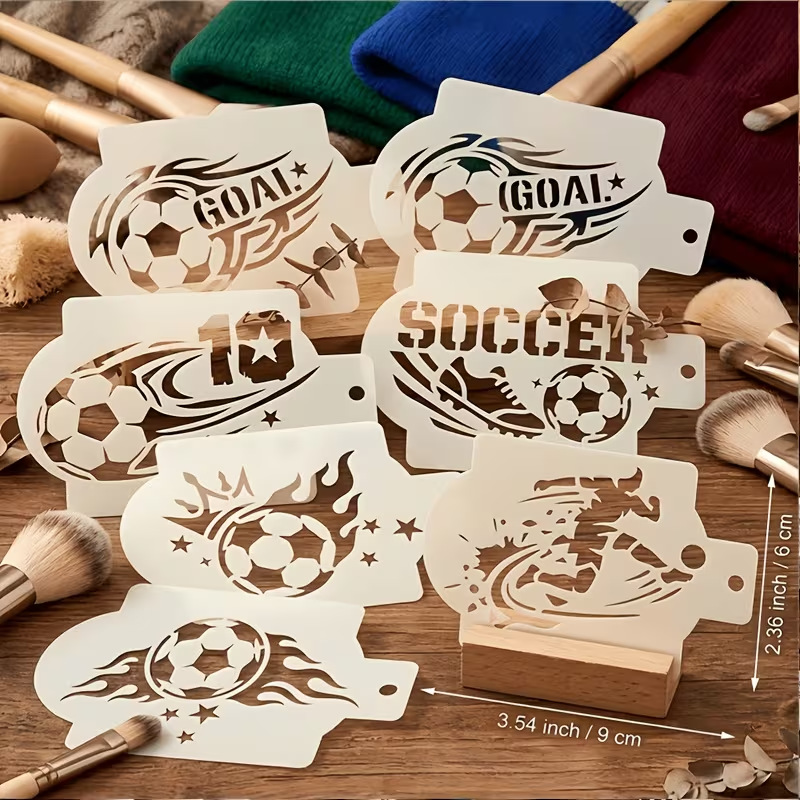 6Pcs Football Stencils for Pai - đánh giá và giá Photography Model