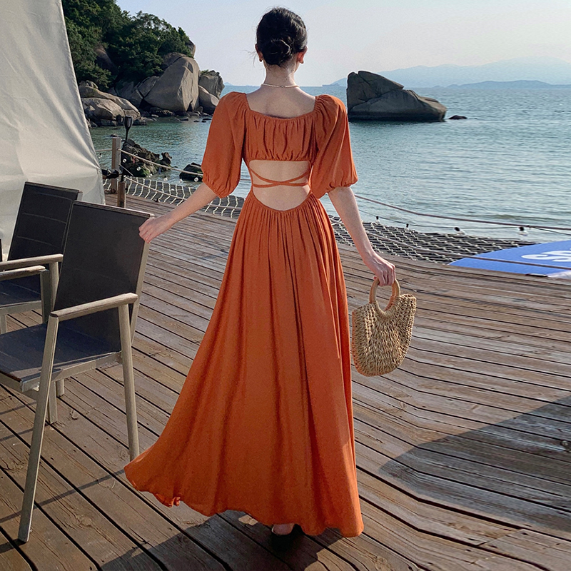 Orange Bubble Sleeve Waist-Cin - đánh giá và giá Photography Bali