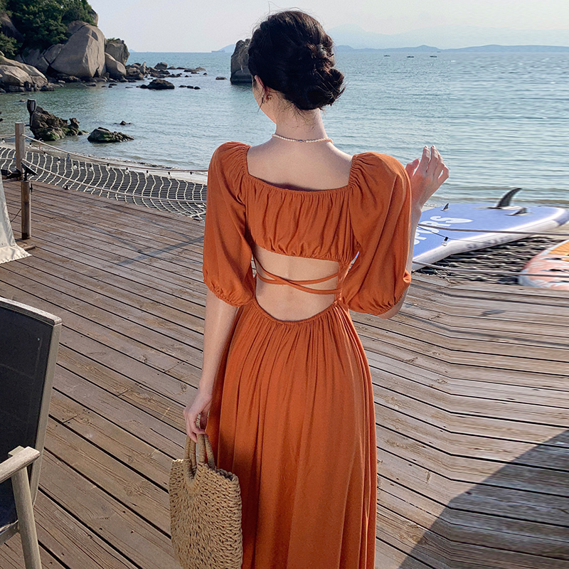 Orange Bubble Sleeve Waist-Cin - đánh giá và giá Photography Bali