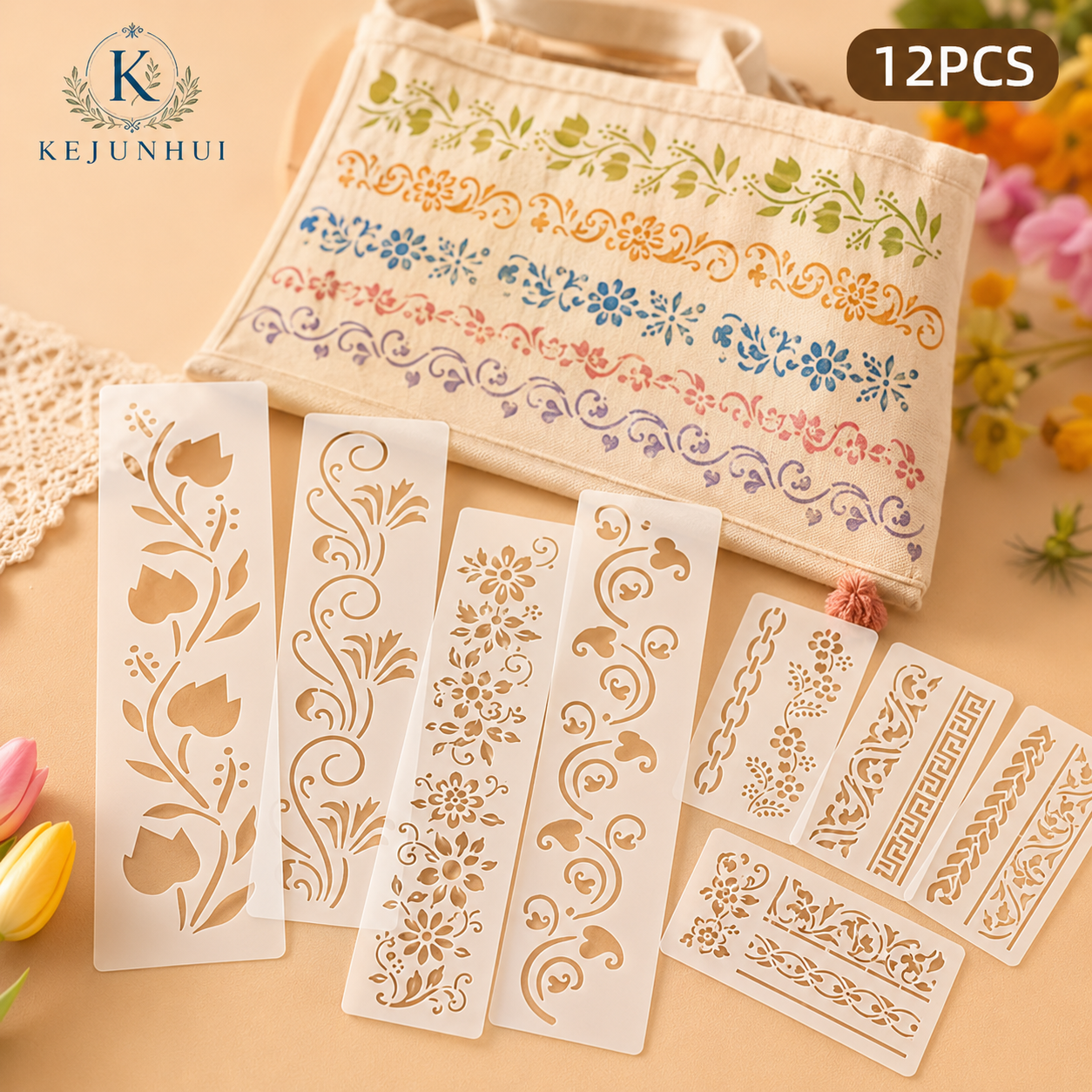 12Pcs 2.95x11.8in Floral Borde - đánh giá và giá Photography Model